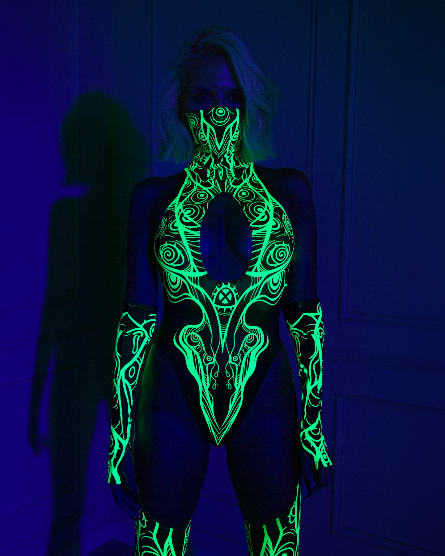 Necrowaves Green Cut-Out Catsuit customer photo 3