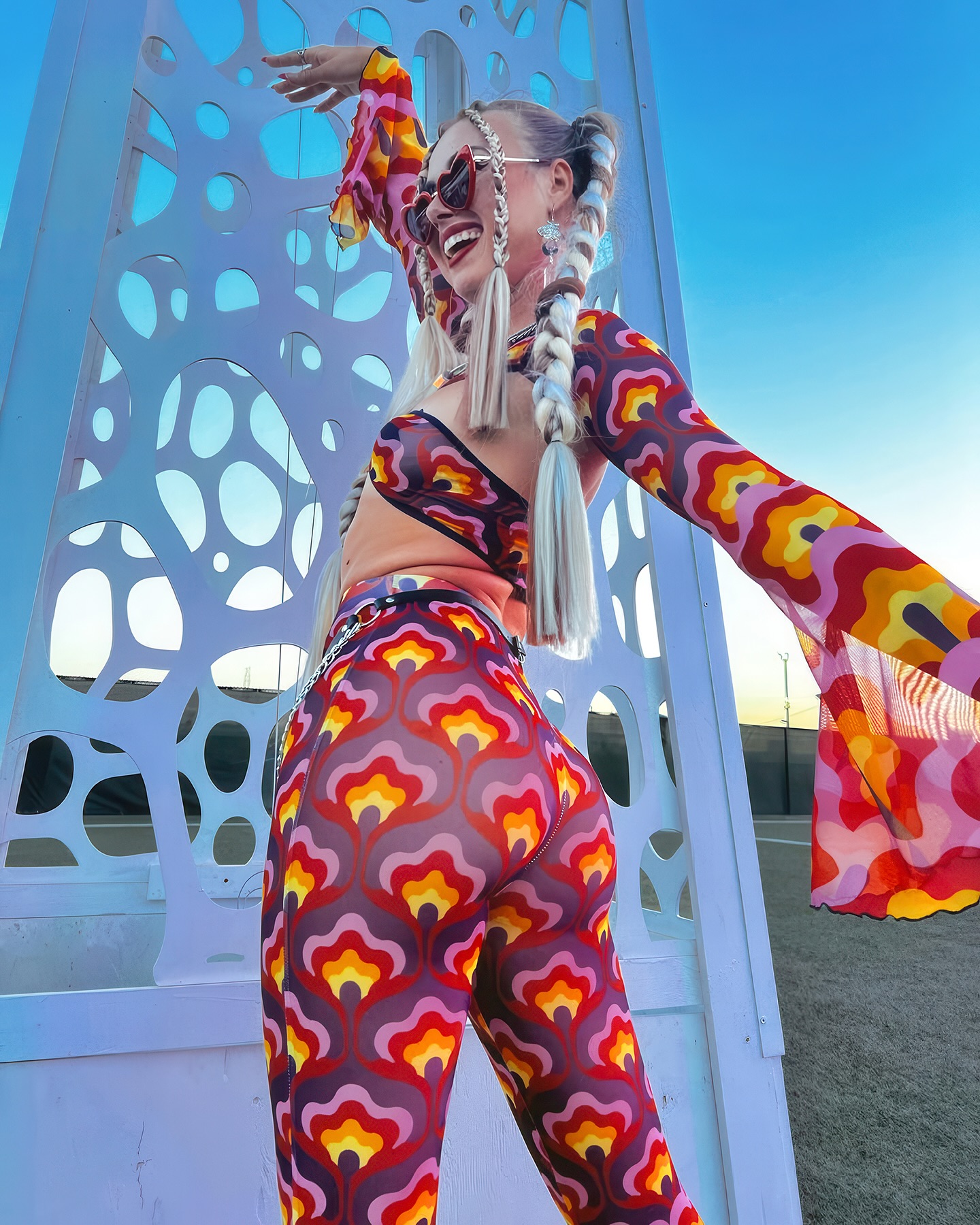 Flower Power Violet Mesh Cut Out Top customer photo 1