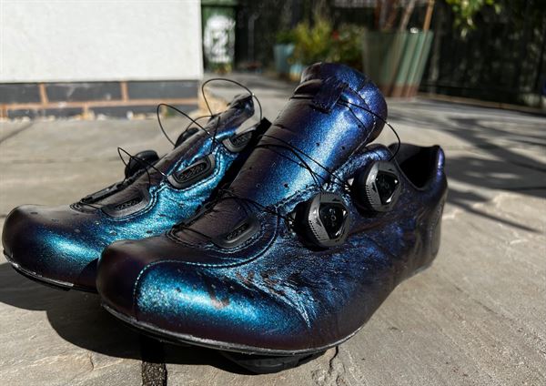 Lake CX332 Wide Fit Road Shoes | White, Black and Blue