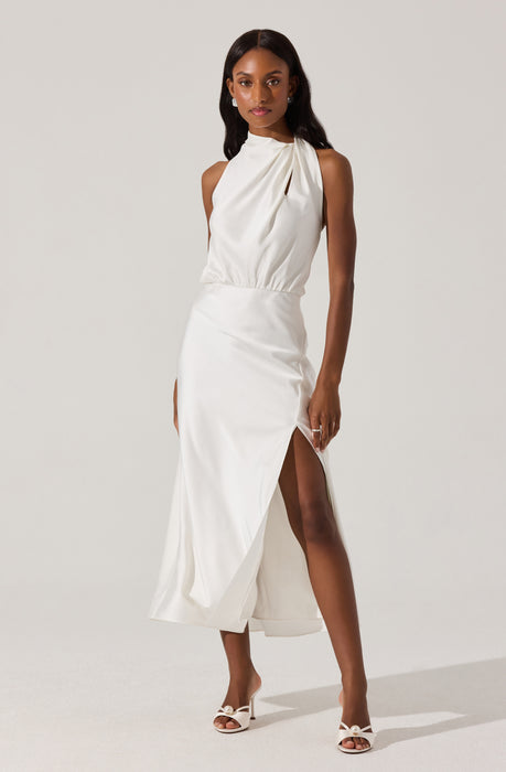 knee length dresses for ladies Jelyn Satin Midi Dress
