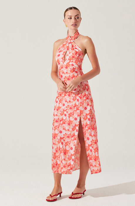 Marissa Floral Halter Neck Midi Dress - ASTR the Label