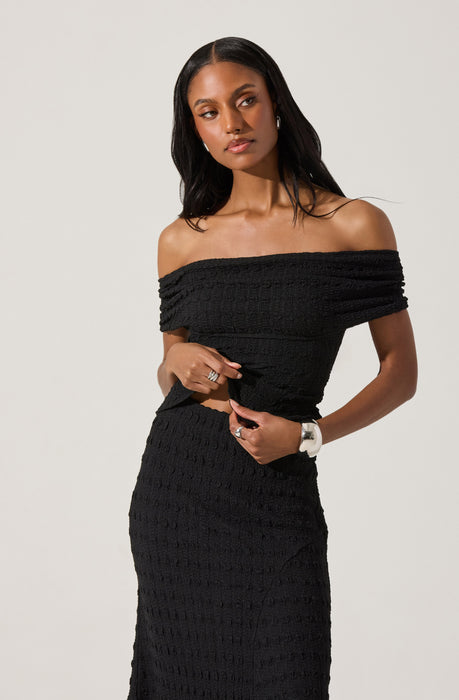 Off Shoulder Textured Knit Top - ASTR the Label