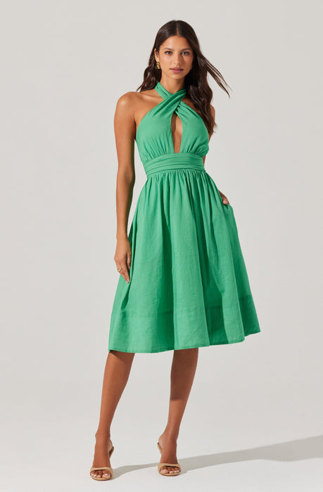 Kalia Crossover Halter Mini Dress - ASTR the Label