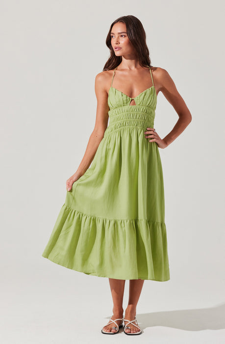 Eleni Linen-Blend Midi Dress - ASTR the Label