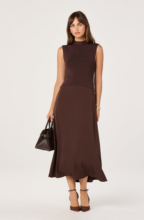 knee length dresses for ladies Mosella Jacquard Puff Sleeve Midi Dress main image 1