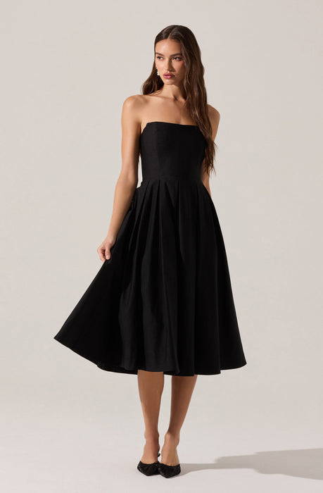 Reiona Strapless Pleated Midi Dress - ASTR the Label
