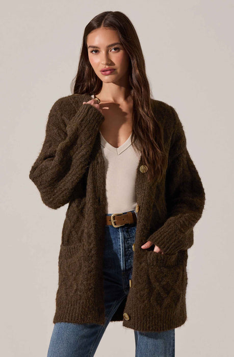 【新品タグ付き】 Laceup Cable Knit Cardigan Oversized Cable Weave Cardigan – LILYSILK Factory