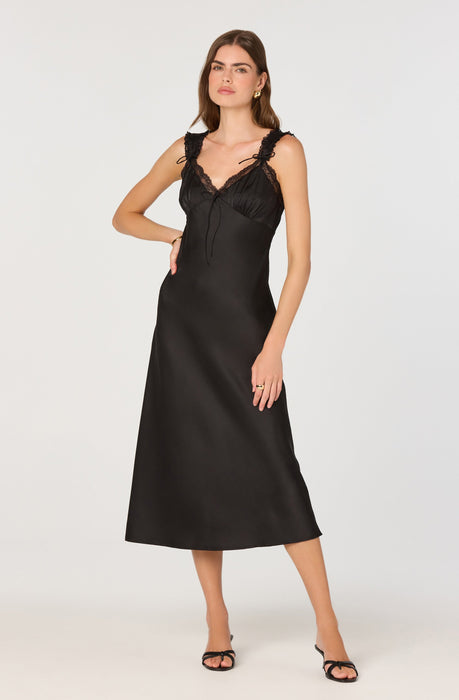 white christmas dresses Noir Crystal Strap Long Silk Slip Dress main image 0