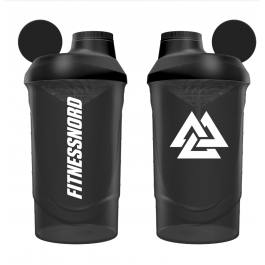 Proteinshaker i gennemsigtig sort (600 ml)