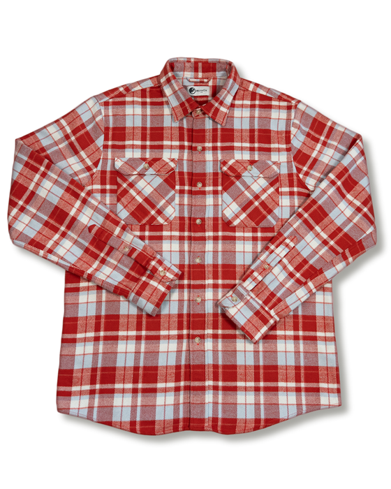 Soft Flannel Shirt for Men, 100% Cotton Flannel in Cayenne Red