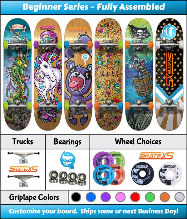 SkateXS Kids Skateboards for Boys and Girls Ages 5-12