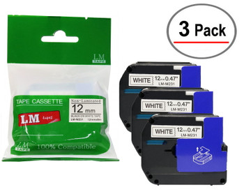 Compatible Dymo 43610 1/4 Black on Clear D1 Tape - 6mm