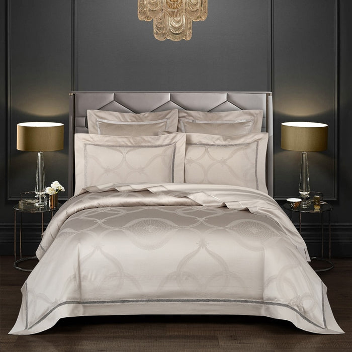 Parure De Lit 100% Coton égyptien 1000 Fils - Bleu Uni - Taille Queen/Full