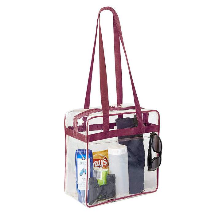 Stadium Approved Tote Bag With Green Trim – Clear-Handbags.com