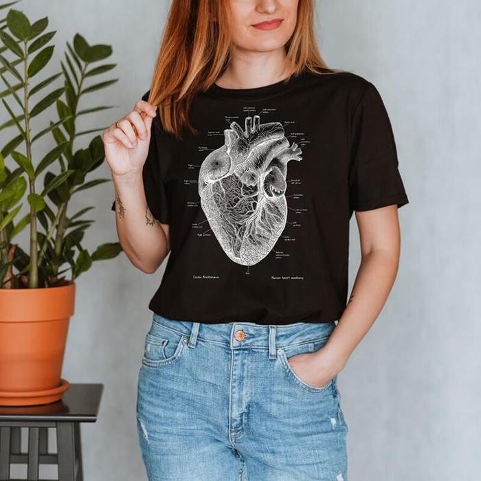 Heart Anatomy T-Shirt - Chalkboard - Codex Anatomicus