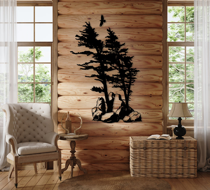 Wind Swept Pines – Metallics Metal Artwork