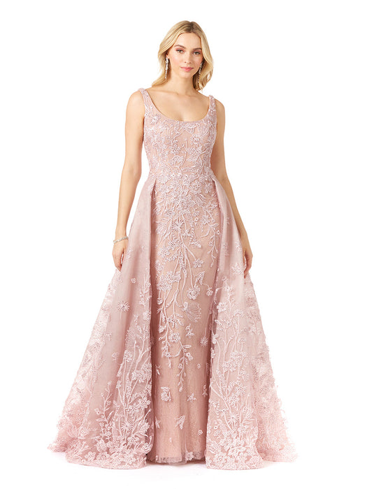 Mac Duggal 11121 Embellished Illusion Long Sleeve A Line Dress | FOSTANI