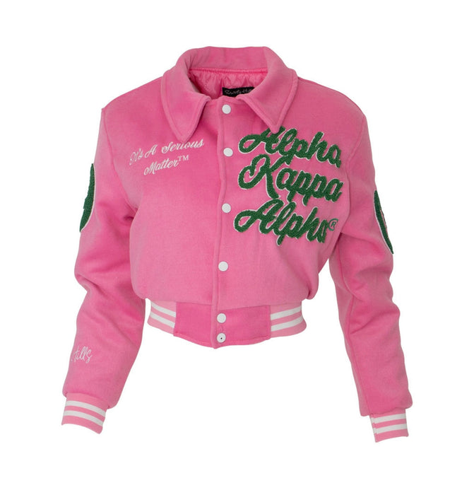 It's A Serious Matter Soft Pink Crop Wool Varsity – Sorority Hills