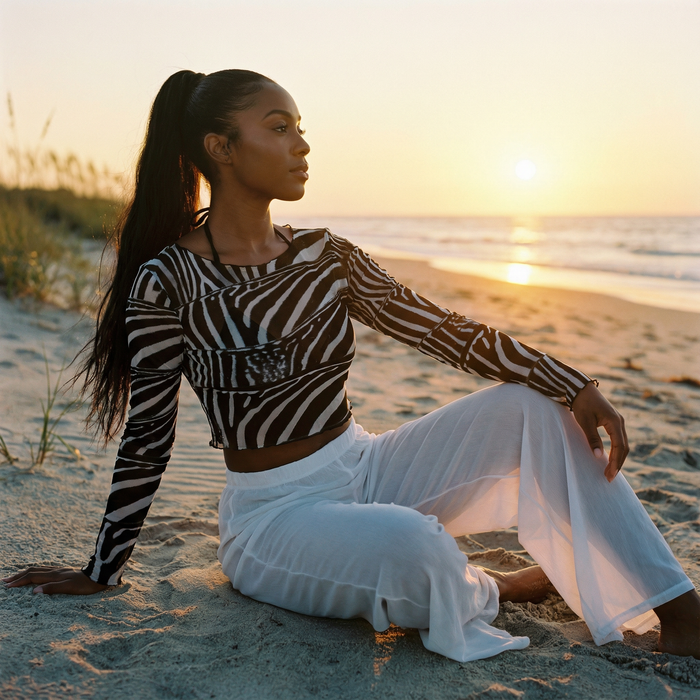 Zinae Sheer Crop Top – Avid Swim