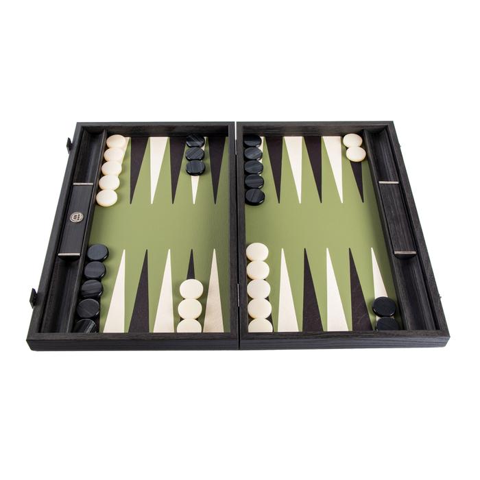 Jeu de backgammon de luxe en loupe d'olivier, 19 po. Manopoulos - France