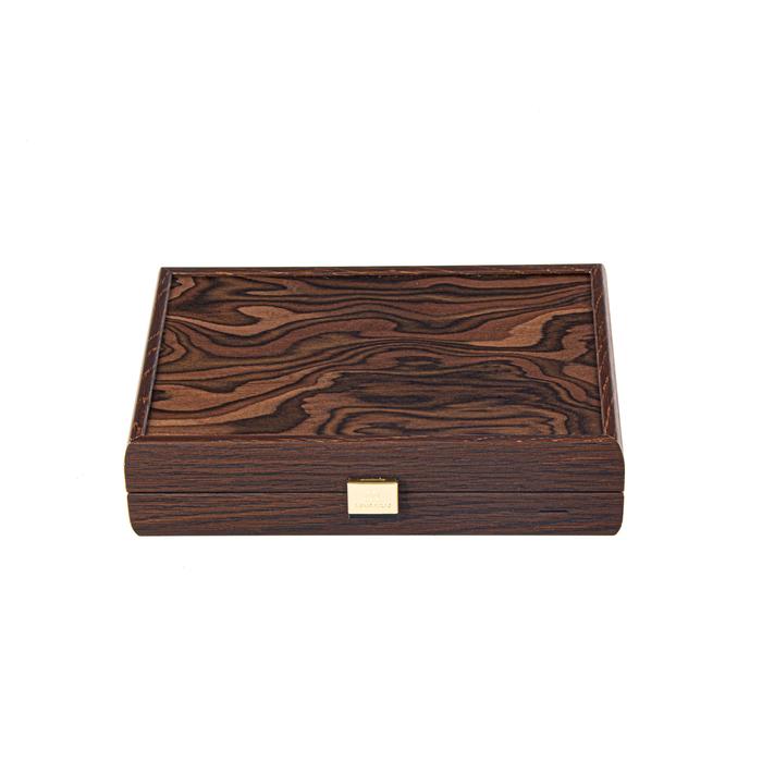 NKlaus Scatola Domino In Legno Di Mango E Ottone, 20,5 Cm - Decorazione Marittima Stile Vintage, Set 15937