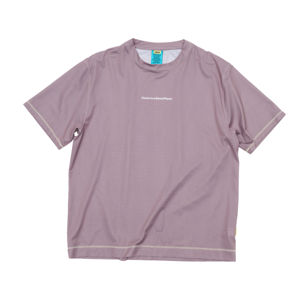 Wavy Tee - Men's Purple Running T-shirt with contrast seams - UNNA