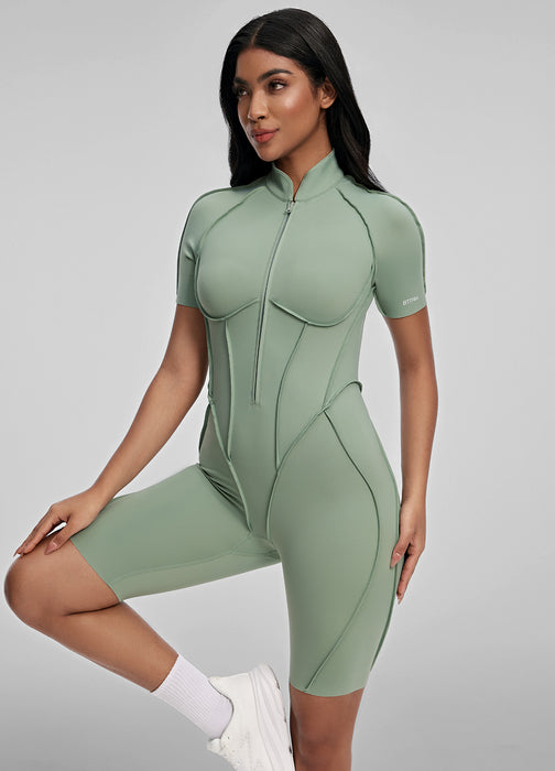 Sleek Shorts Catsuit (Color: Oat Milk) | BetterMe Store