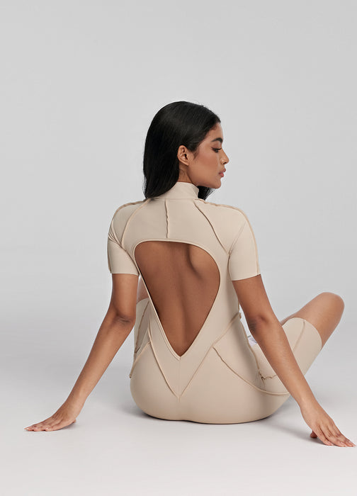 Sleek Shorts Catsuit (Color: Oat Milk) | BetterMe Store