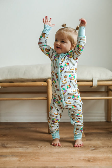 Zipper Baby Pajamas | Super Soft Viscose Bamboo | Blue Southern