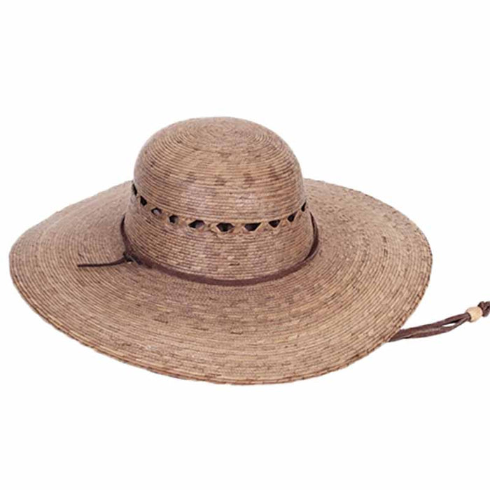 New Tula Brown Outback Gambler Palm Straw Hat L Outback Straw Hat | Handwoven Palm Hat | Tula Hats main image 2