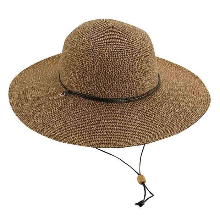 Ribbon and Straw Sun Hat with Chin Cord - Scala Hat  display picture 1