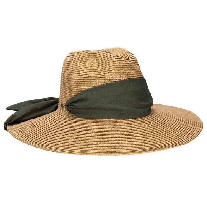 Wide Brim Sun Hat with Scarf for Convertibles - Scala Hats  display picture 3