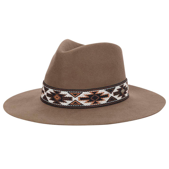 Dona Wool Felt Safari Hat with Aztec Band - Scala Hats