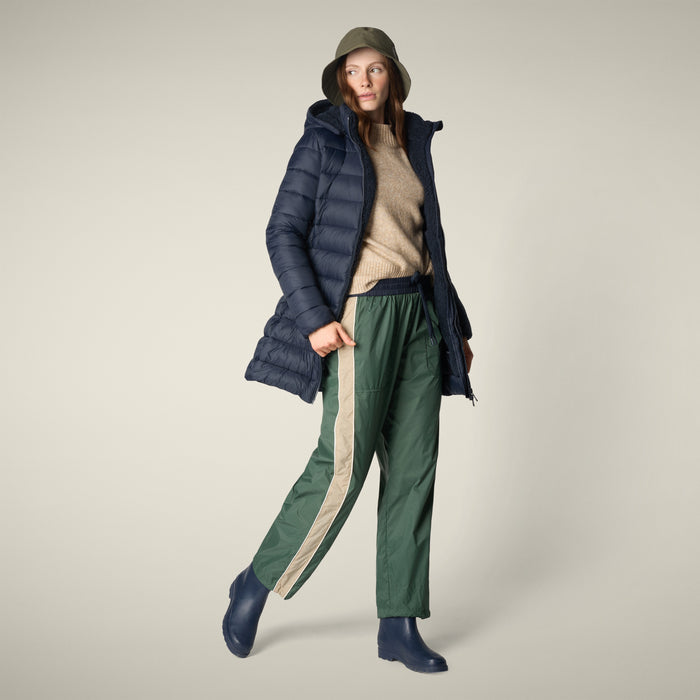 Women's Animal free puffer Coat joanne in blue black - Save The Duck