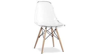 Eiffel Chair With Wood Legs, Clear