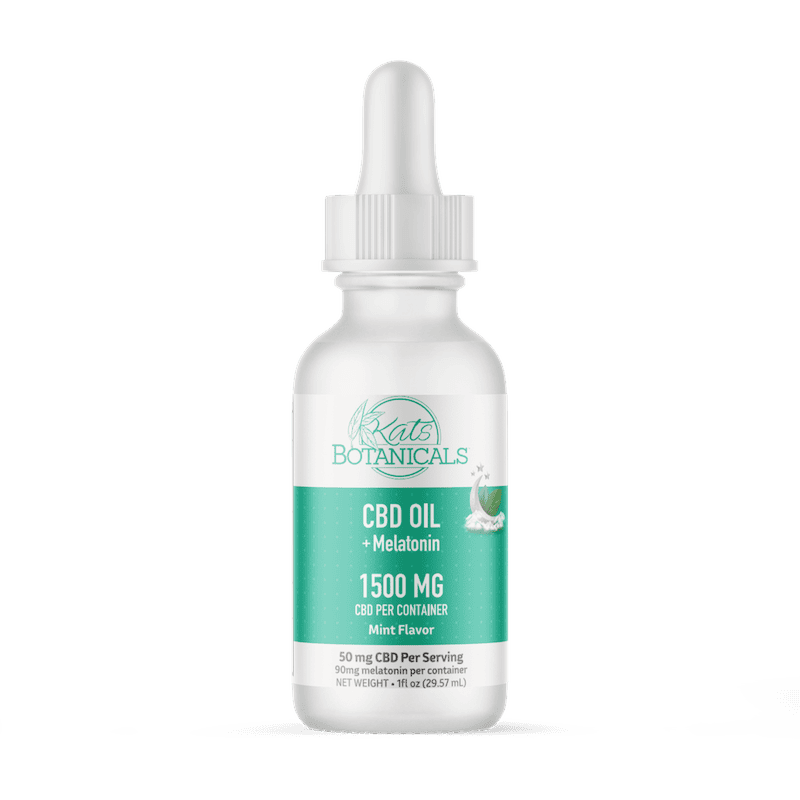CBD Oil with Melatonin Tinctures - 1500mg, Mint Flavor - Kats