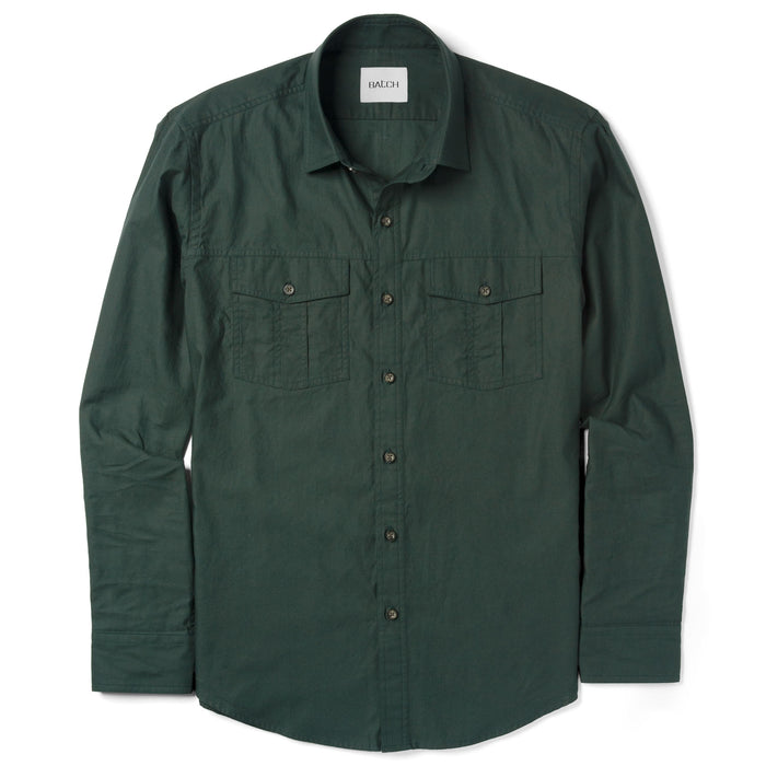 Men's Utility Shirt - Fixer in Olive Green Cotton Twill XX-Large Men's Utility Shirt - Fixer in Olive Green Cotton Twill XX-Large