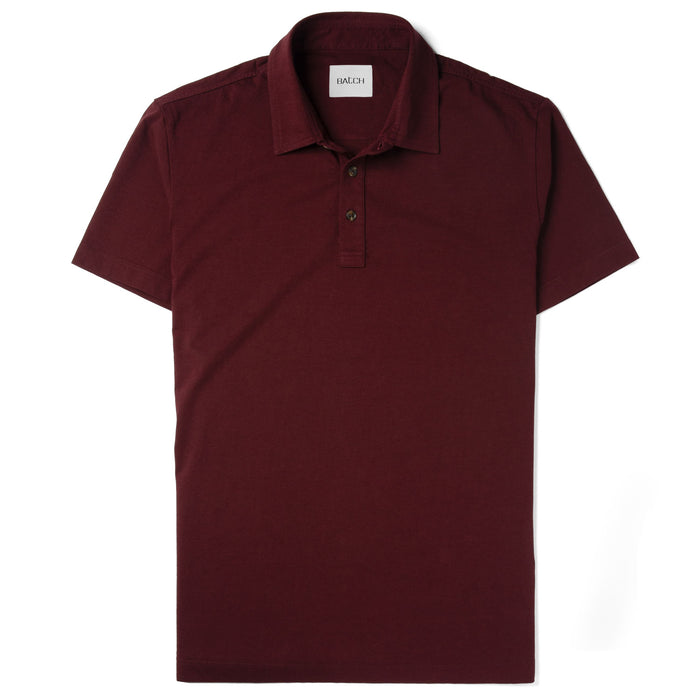 Men's Casual Band Collar Shirt in Navy Cotton Jersey | Batch