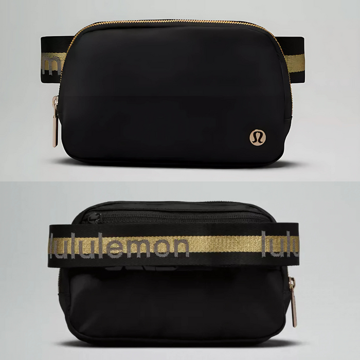lululemon belt bag black with white letters Alpha Gamma Delta Everywhere Lululemon's Clear Belt Bag Is
