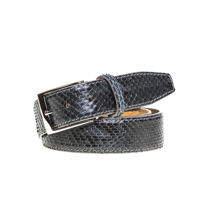 Gray Python Leather Belt