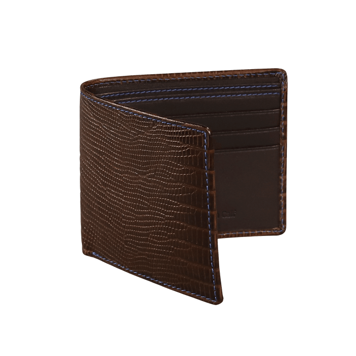 Brown Mock Lizard Leather Wallet | Mens Leather Goods | Roger Ximenez