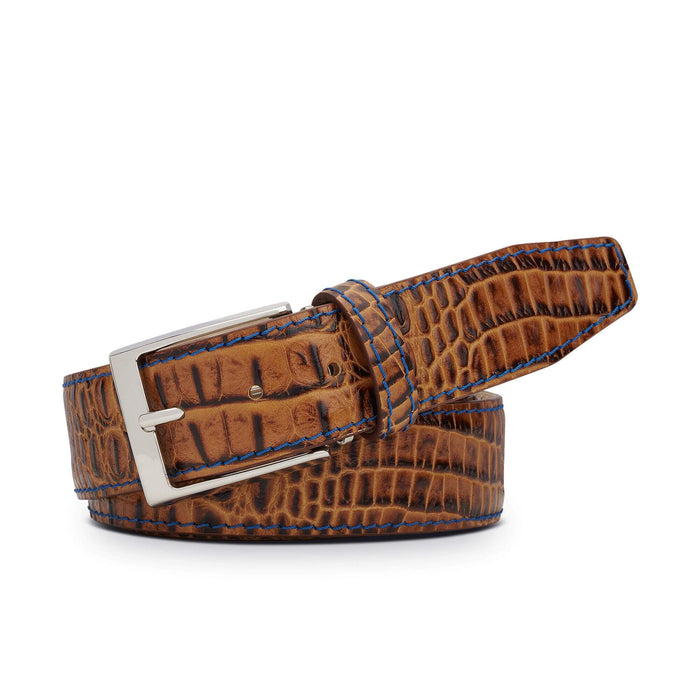Cinnamon Mock Croc Belt - Premium Italian Leather | Roger Ximenez