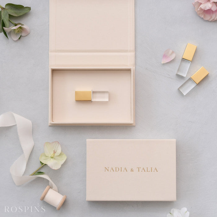 Linen USB Box -Ivory product image