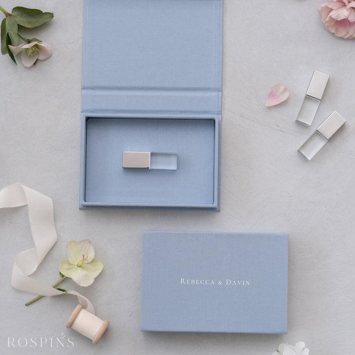 Linen USB Box -Muted light blue product image