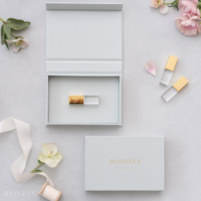 Linen USB Box -Beau Blue product image