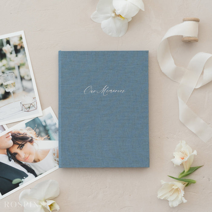 Linen Matted Folio - Muted lake blue product image