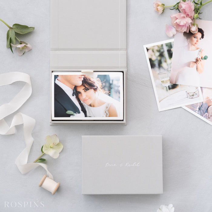 Linen Photo Box - Light Grey product image