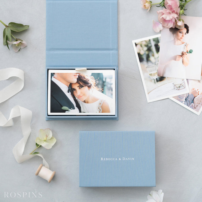 Linen Photo Box - Muted light blue product image