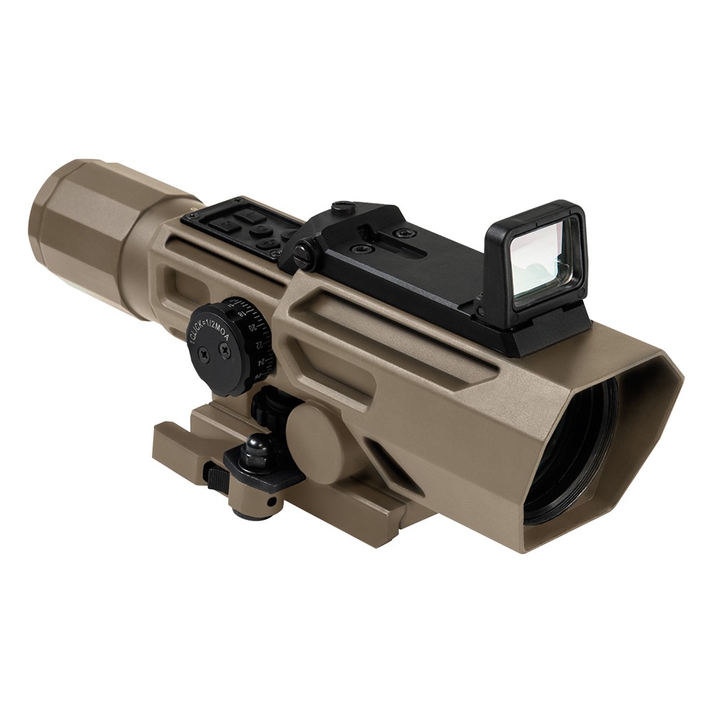 VISM Advance Dual Optic 3-9x42 Riflescope w/ Flip Up Red Dot - Tan