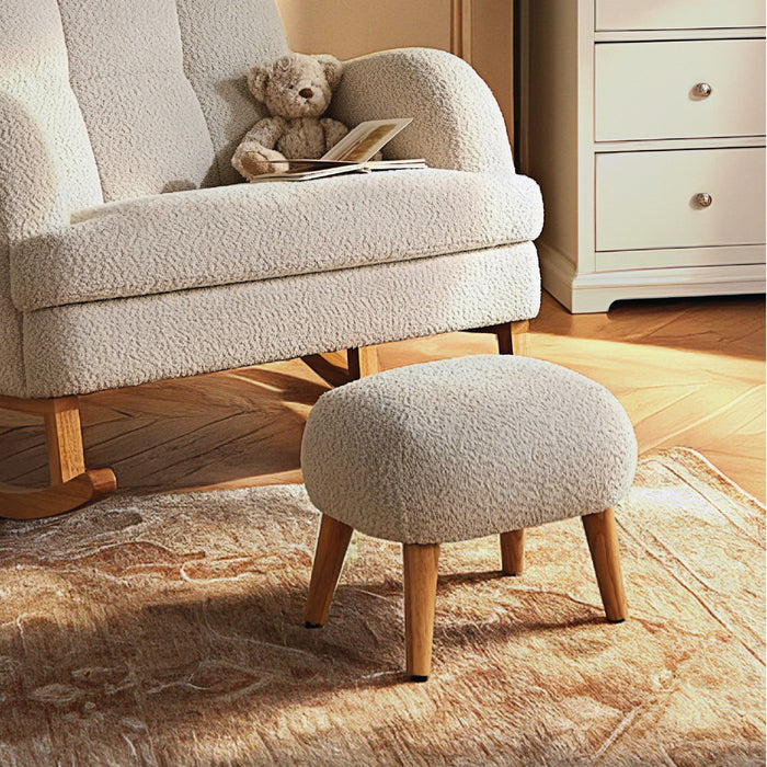 Etta Foot Stool - Boucle Mushroom – CuddleCo